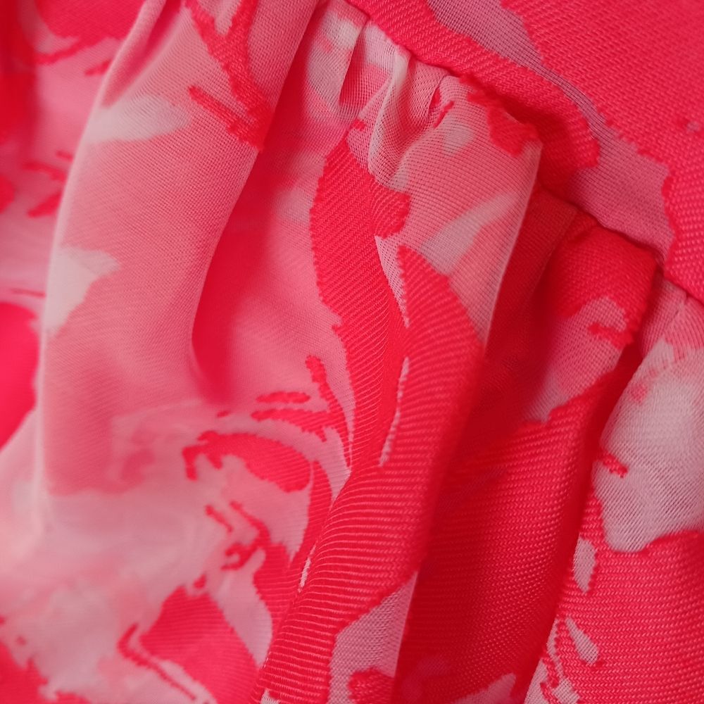 DAY + MOON Formal Mini Dress Engagement Party Babydoll Ruffles Coral Pink Size M - Picture 7 of 12